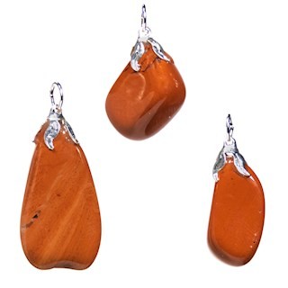 Pendentif pierre gemme jaspe rouge
